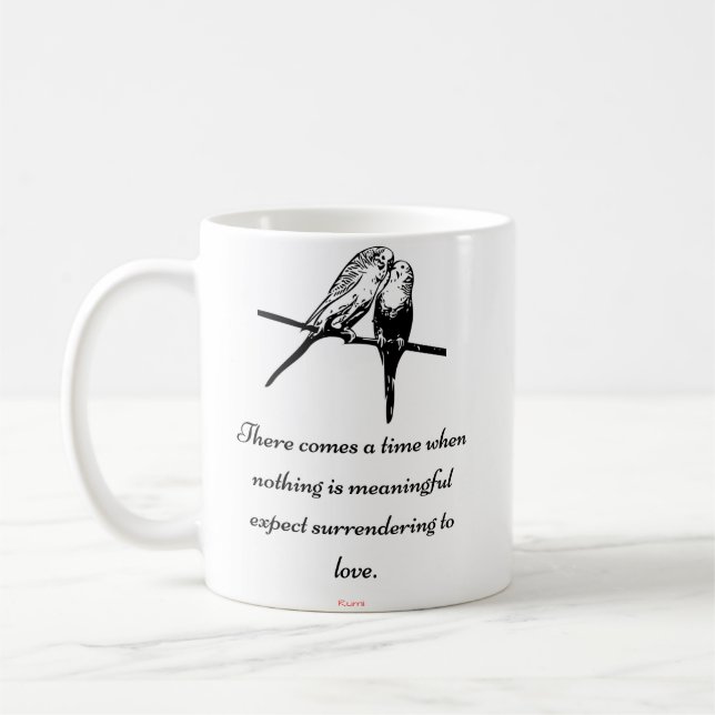"Surrender To Love" - Rumi quote mug (Left)