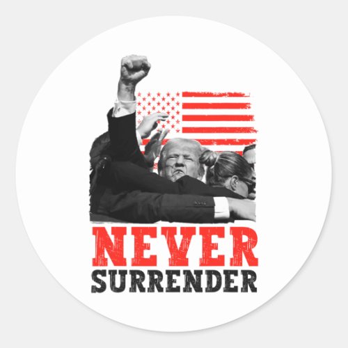 Surrender Trump 2024 Republican Patriot Donald Tru Classic Round Sticker