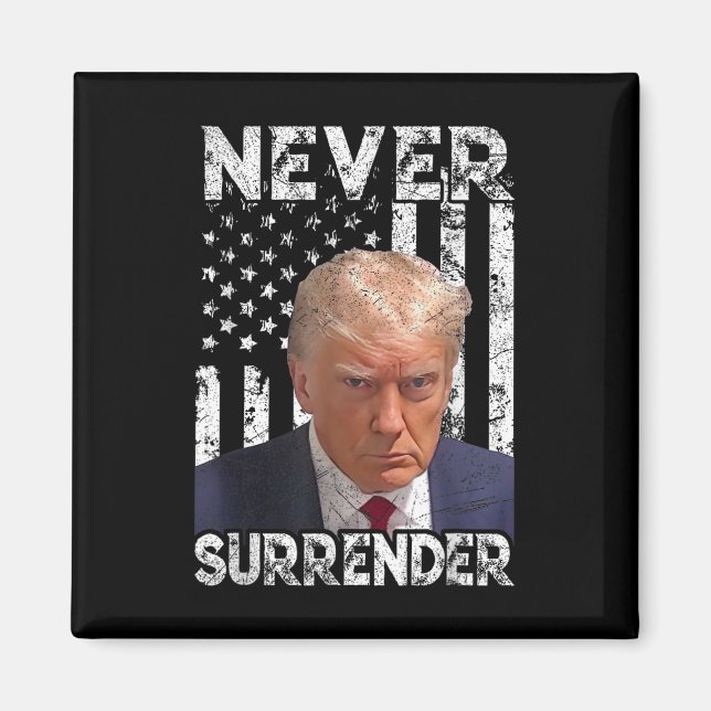 Surrender Trump Mug Shot 2024 American Flag Women  Magnet (Front)