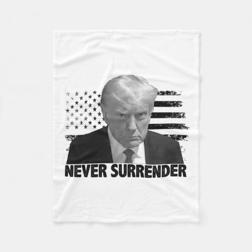 Surrender Trump Mug Shot 2024  Fleece Blanket