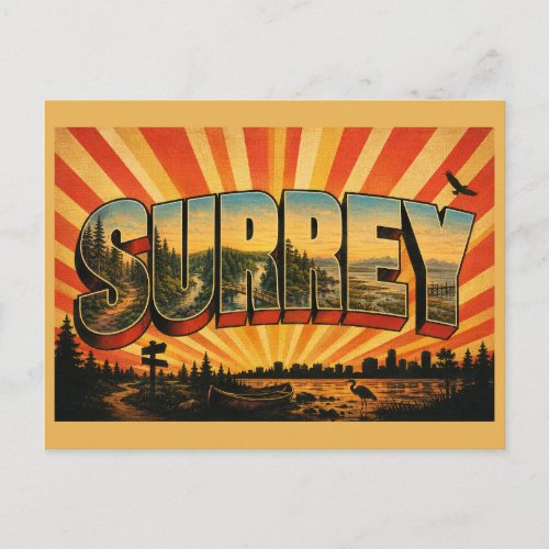 Surrey BC Forest Trail River Wetlands Art Postcard