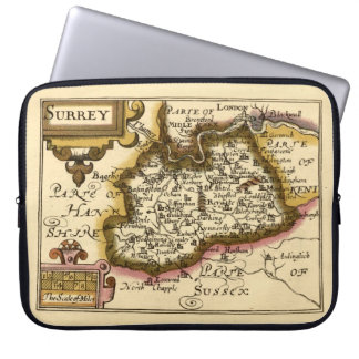 Surrey County England Old Antiquarian Atlas Map Laptop Sleeve