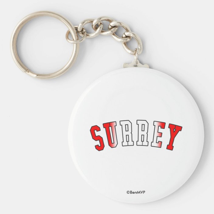 Surrey in Canada National Flag Colors Key Chain