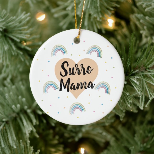 Surrogate Surro Mama Rainbow Baby Ornament (Tree)