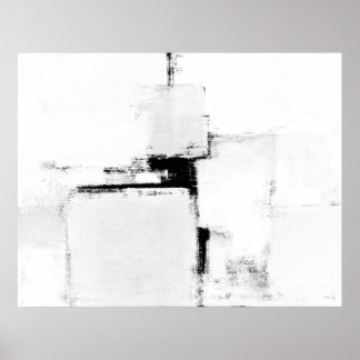 'Surround' Black and White Abstract Art Poster