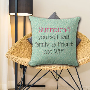 Surround yourself Good Vibes message Throw Pillow