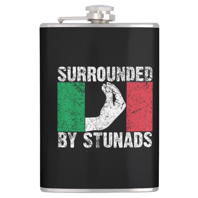 Surrounded by Stunads Flask (Front)