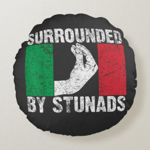 Surrounded by Stunads Round Pillow