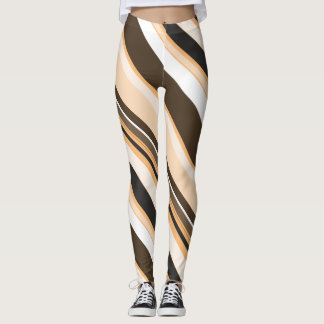 Surrounding Monotone Contemporary Diagonal Stripes Leggings