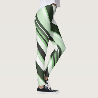 Surrounding Monotone Contemporary Diagonal Stripes Leggings