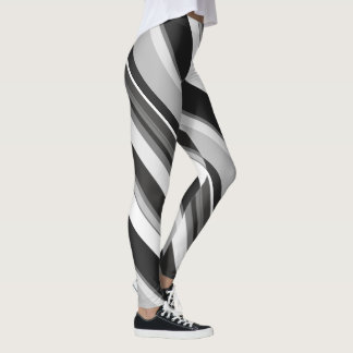 Surrounding Monotone Contemporary Diagonal Stripes Leggings