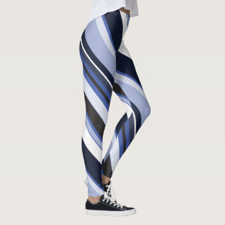 Surrounding Monotone Contemporary Diagonal Stripes Leggings