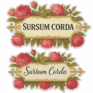 Sursum Corda Vintage Rose Catholic  Sticker