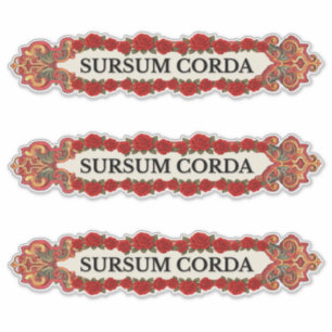 Sursum Corda Vintage Rose Catholic Sticker
