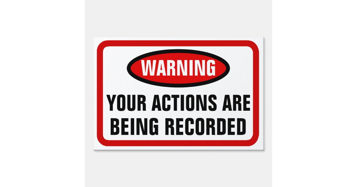surveillance camera warning sign zazzlecom