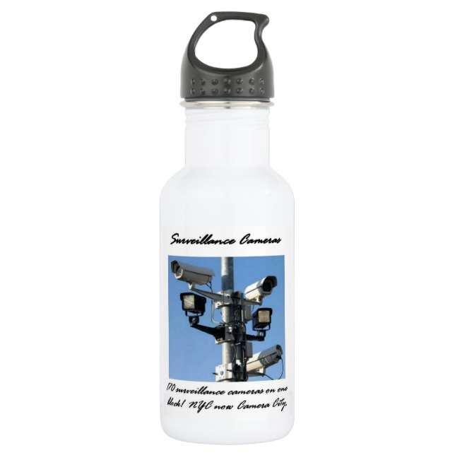 Surveillance Cameras Water Bottle (Front)