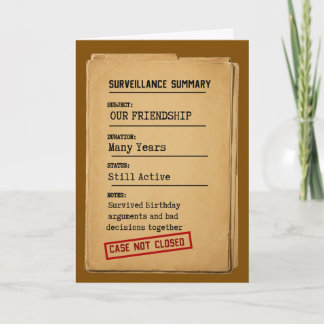 Surveillance Summary Friendship Card – Case Not Cl