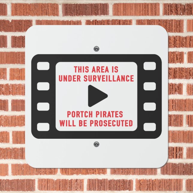 Surveillance Warning Metal Sign (In Situ(Brick))