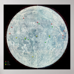 Surveyor Apollo and Luna Moon Missions  Poster