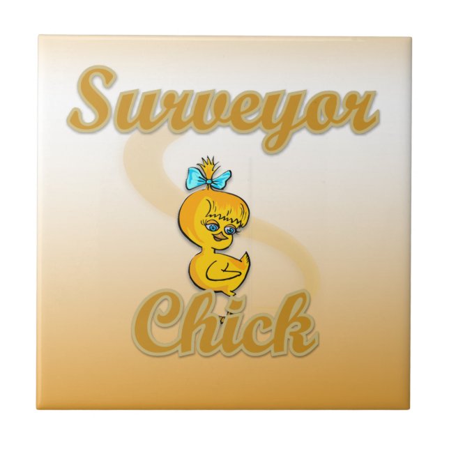 Surveyor Chick Ceramic Tile (Front)