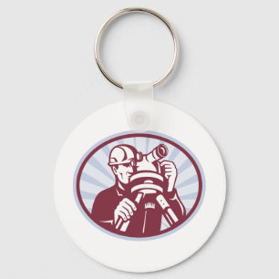 Surveyor Engineer Theodolite Total Station Keychain