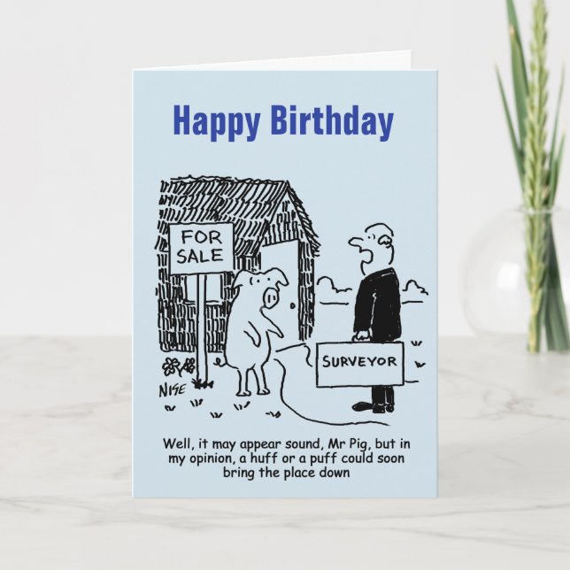 Surveyor Gives Pig His Evaluation of a Property Card (Front)