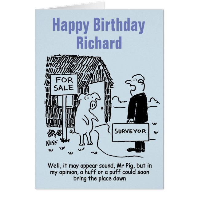 Surveyor Gives Pig His Evaluation of a Property Cards (Front)