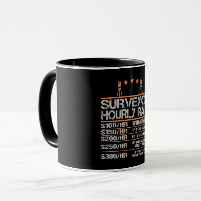 Surveyor Hourly Rate Funny Gift Idea Mug (Front Left)