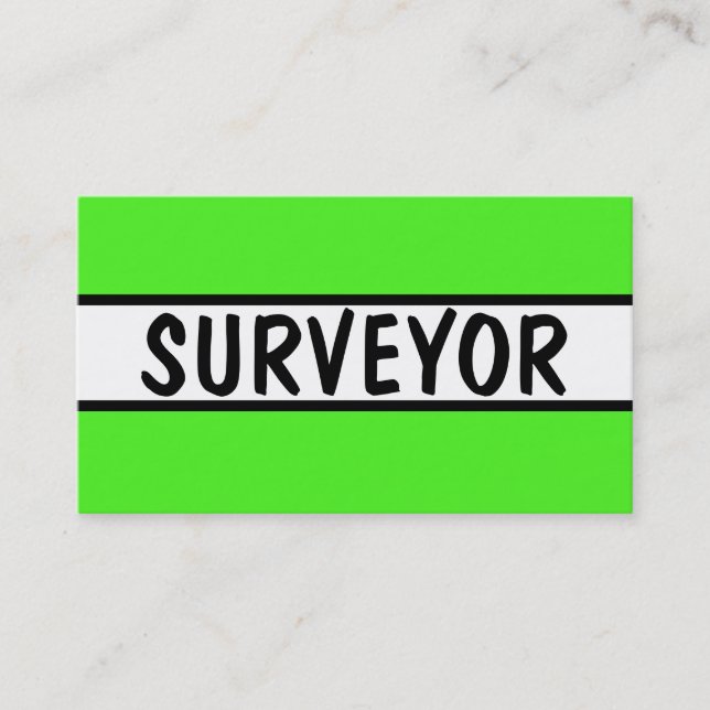 Surveyor Neon Green Business Card (Front)