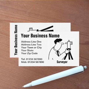 Surveyor Services Cartoon Business Card