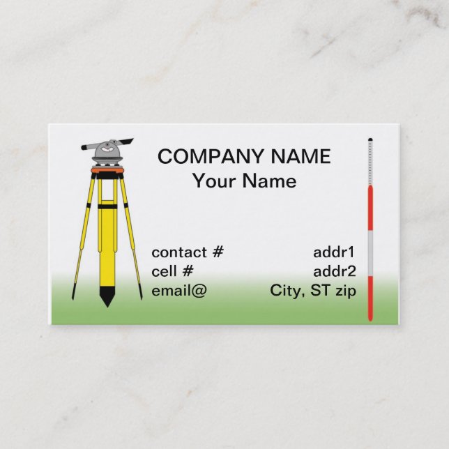 surveyor tools business card (Front)