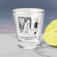 Surveyor Warns Mr Pig about His Straw House. Shot Glass