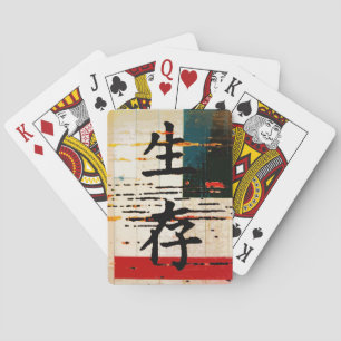 "Survival" in Asian Language  Poker Cards