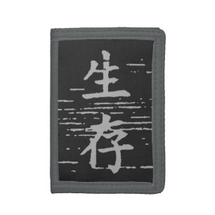 "Survival" in Asian Language   Tri-fold Wallet