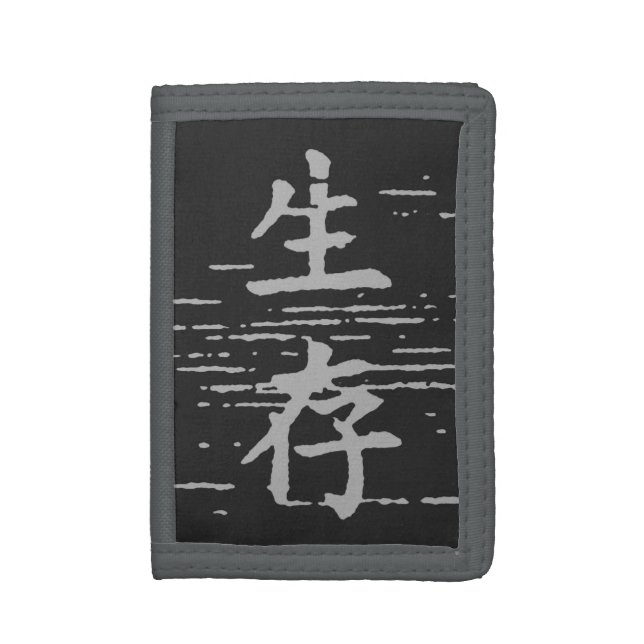 "Survival" in Asian Language   Trifold Wallet (Front Vertical)