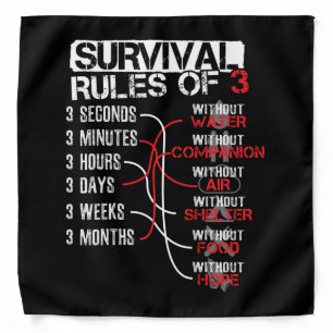 Survival Rules of Three - Wilderness Quiz Bandana