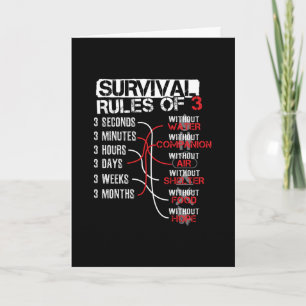 Survival Rules of Three - Wilderness Quiz Card