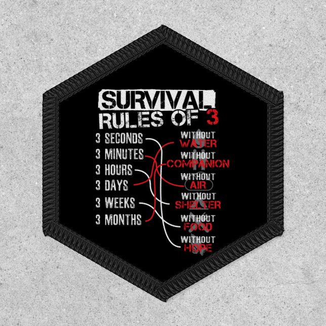 Survival Rules of Three - Wilderness Quiz Patch (Front)