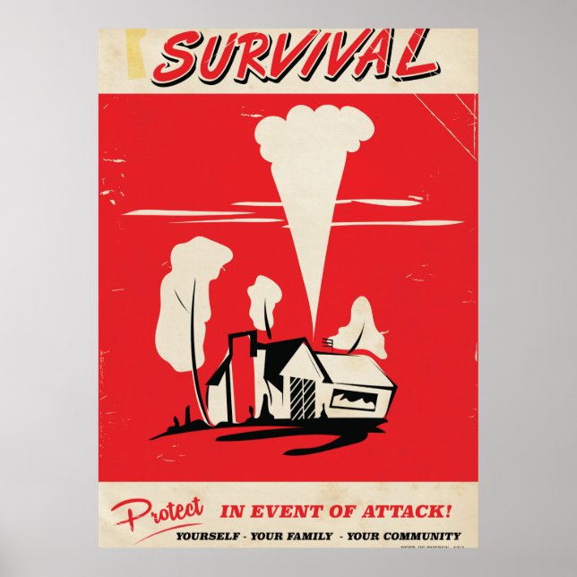 Survival - Vintage Atomic safety poster (Front)