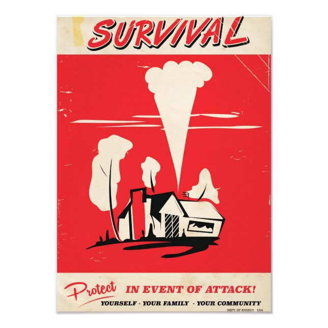 Survival - Vintage Atomic safety poster (Front)