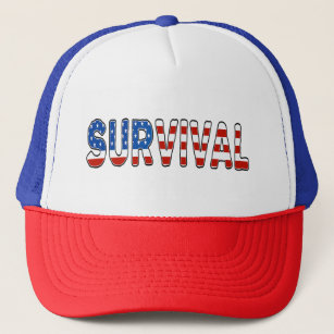Survival with American flag Trucker Hat