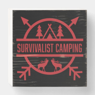 Survivalist Camping Bushcraft Wooden Box Sign