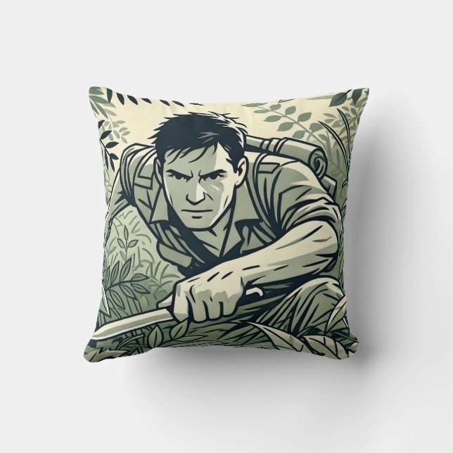 Survivalist Spirit Throw Pillow (Back)