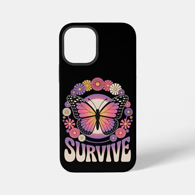 Survive Butterfly iPhone Case (Back)