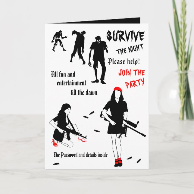 Survive The Night Halloween customizable Invitation (Front)