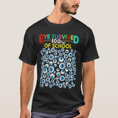 Survived 100 Days Of School Teacher Kids Students  T_Shirt