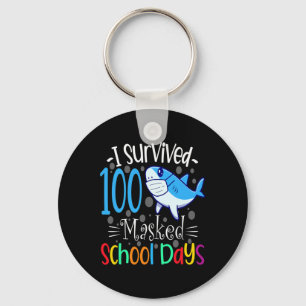 Survived 100 Masked School Days 2021 Teacher Stude Keychain