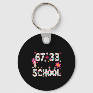 Survived 67+33 day of school teacher 100 days of keychain