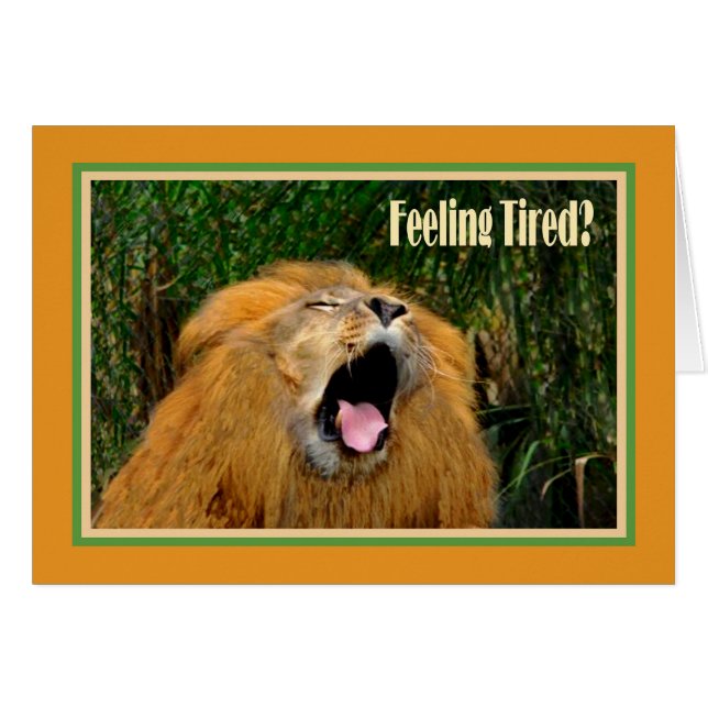 Survived First Chemo Treatment Card, Yawning Lion Cards (Front Horizontal)
