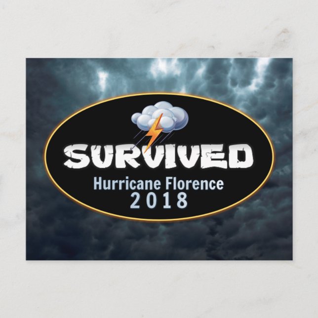 Survived Hurricane Florence Postcard (Front)